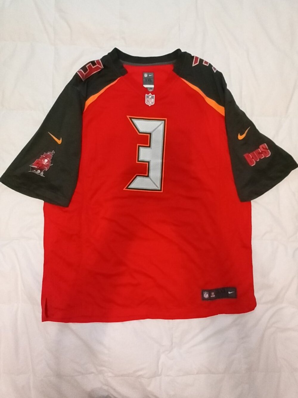 Nike NFL Tampa Bay Buccaneers Jameis Winston #3 Jersey Red Black 3XL